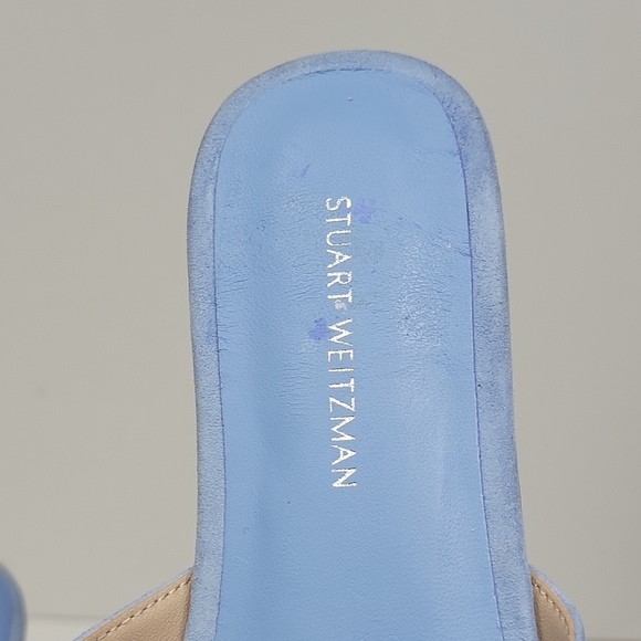 Stuart Weitzman Women's Size 5 Flat Slide Sandals Peony Light Blue New - Picture 8 of 11